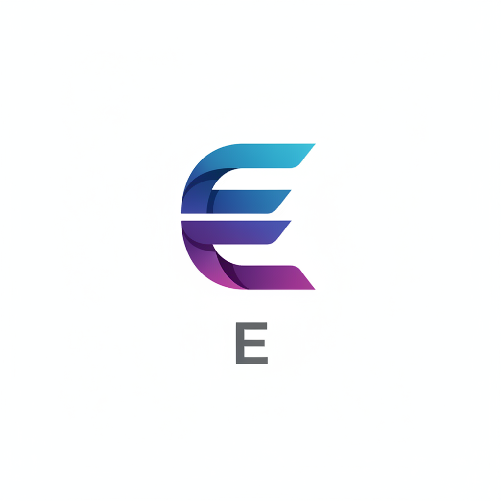 Modern e-commerce company logo with purple and white gradient design