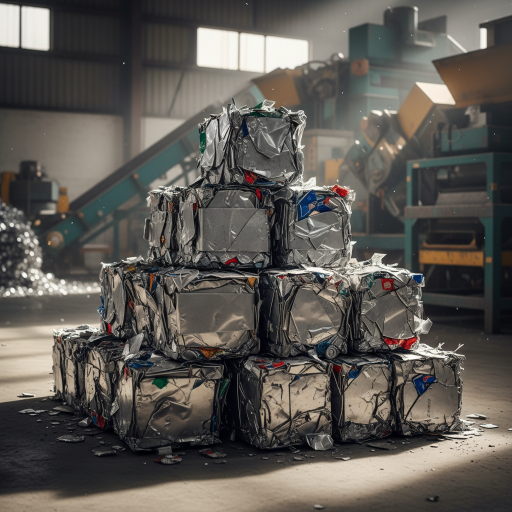 Industrial iron scrap metal pieces ready for recycling and processing