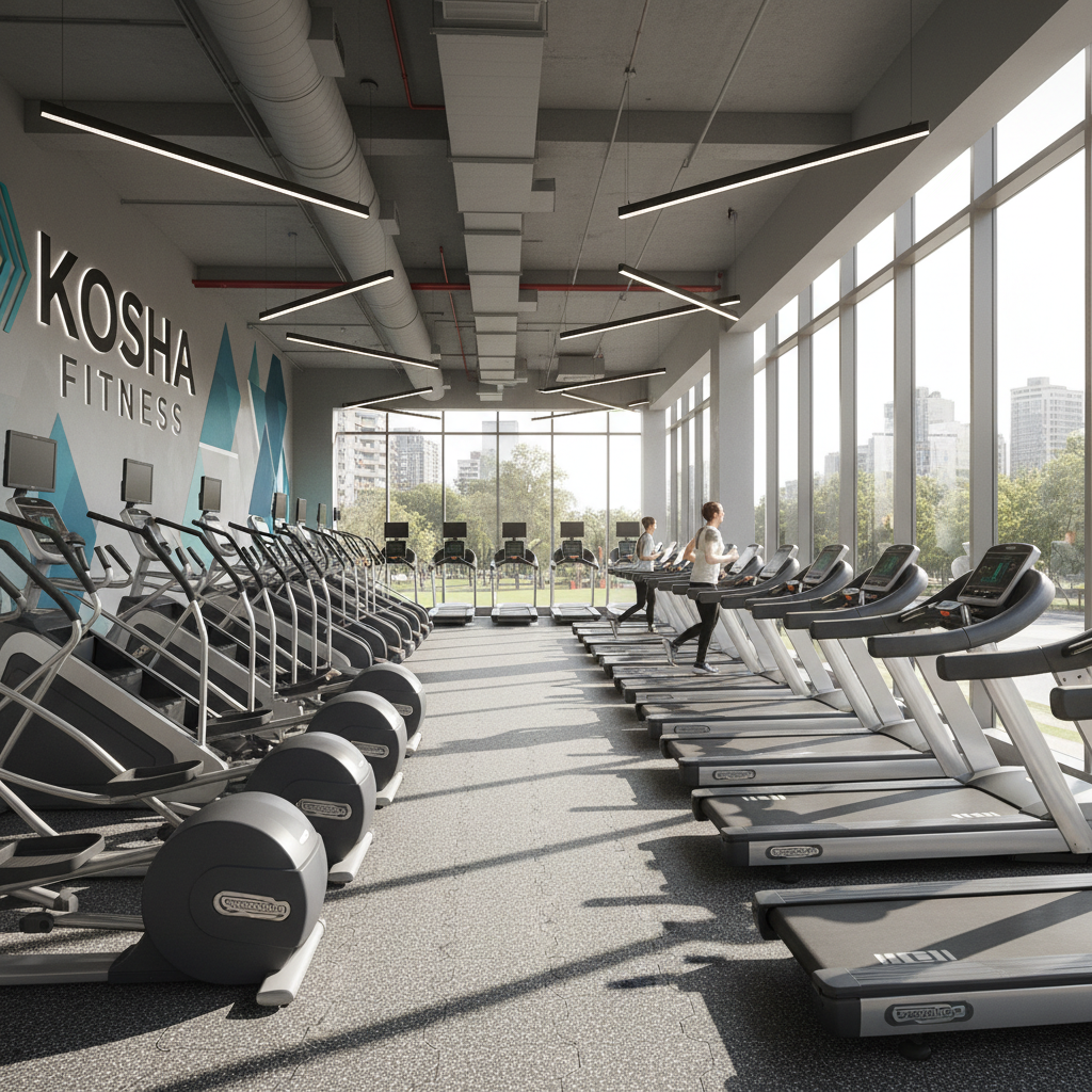 Members running on treadmills in the cardio zone
