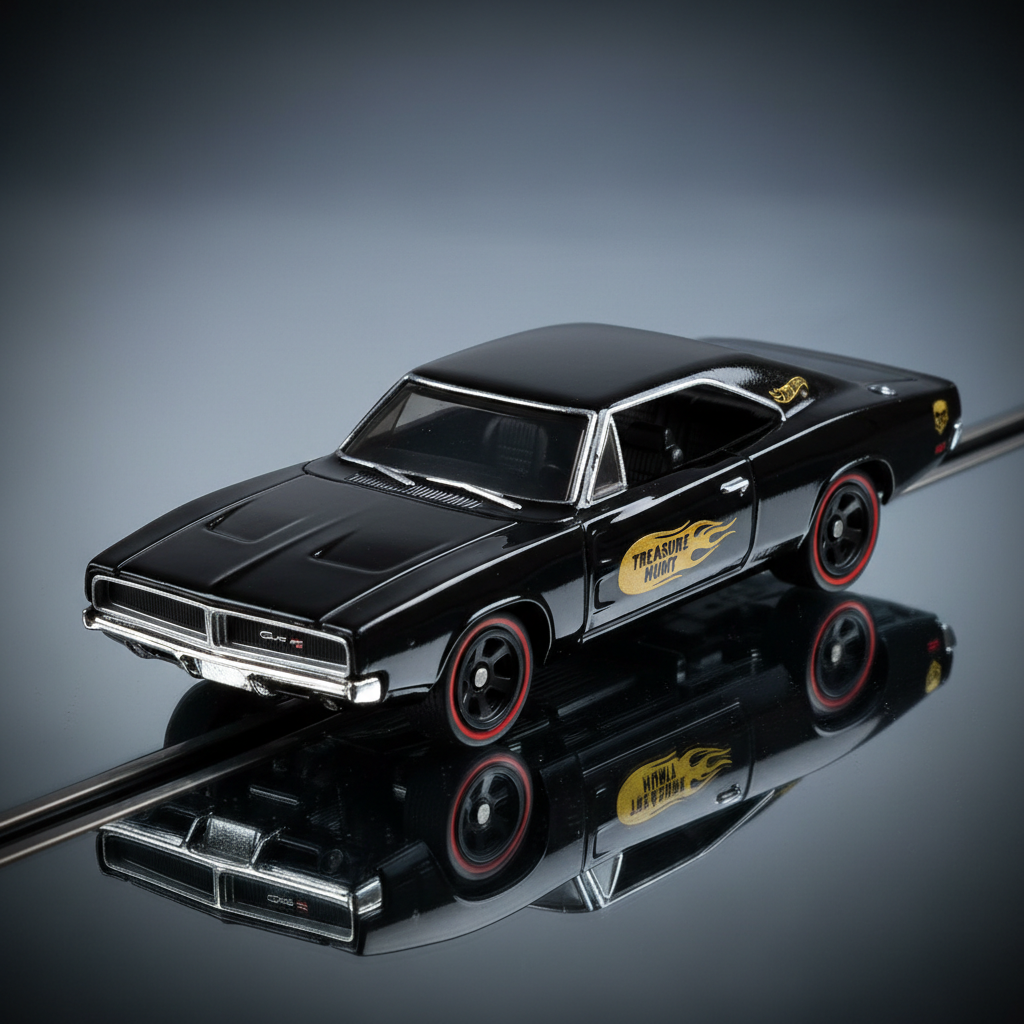 Red Dodge Charger R/T die-cast Super Treasure Hunt car