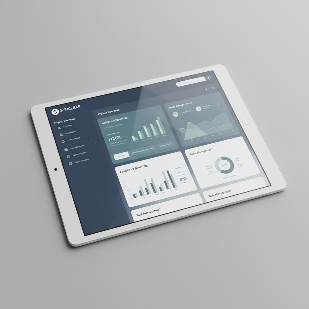 SaaS CRM dashboard interface screenshot on dark background with clean UI
