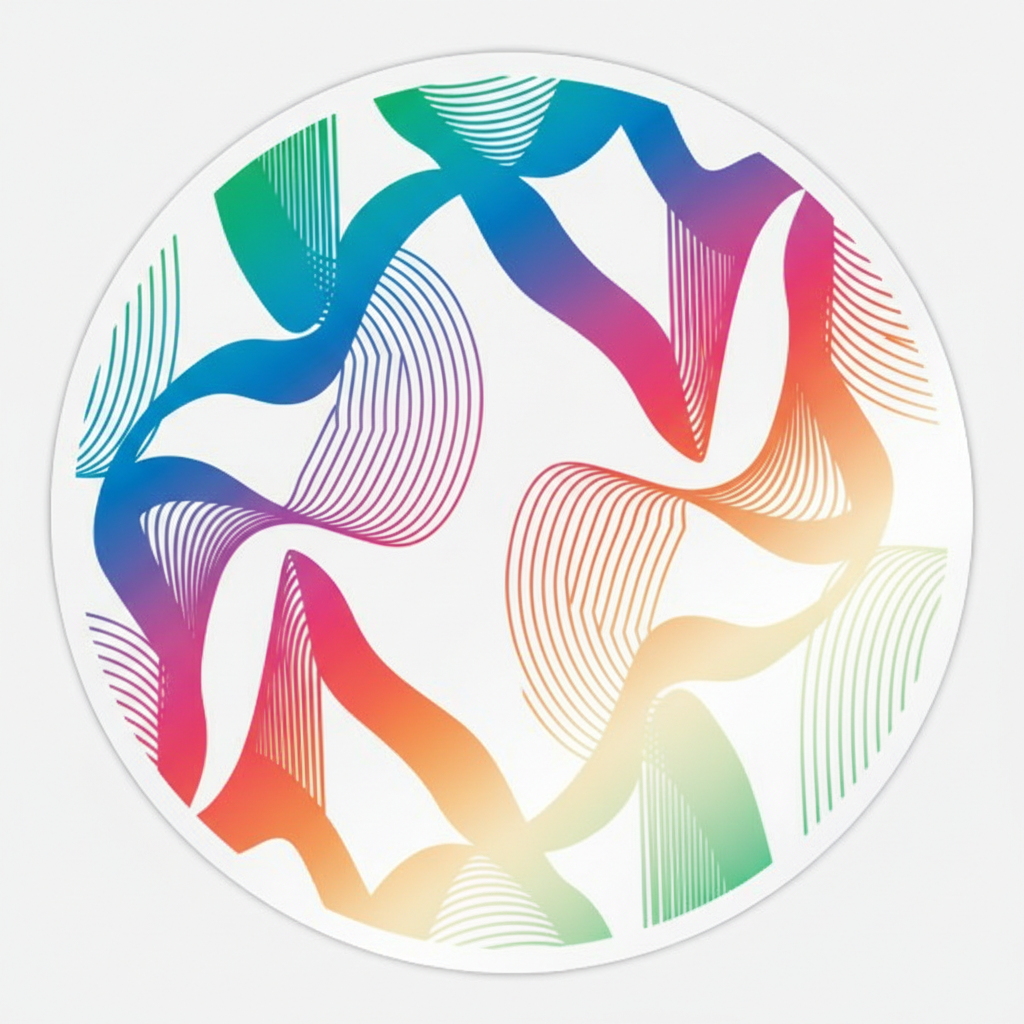 Abstract motion graphics with vibrant color gradients and flowing geometric shapes in deep space