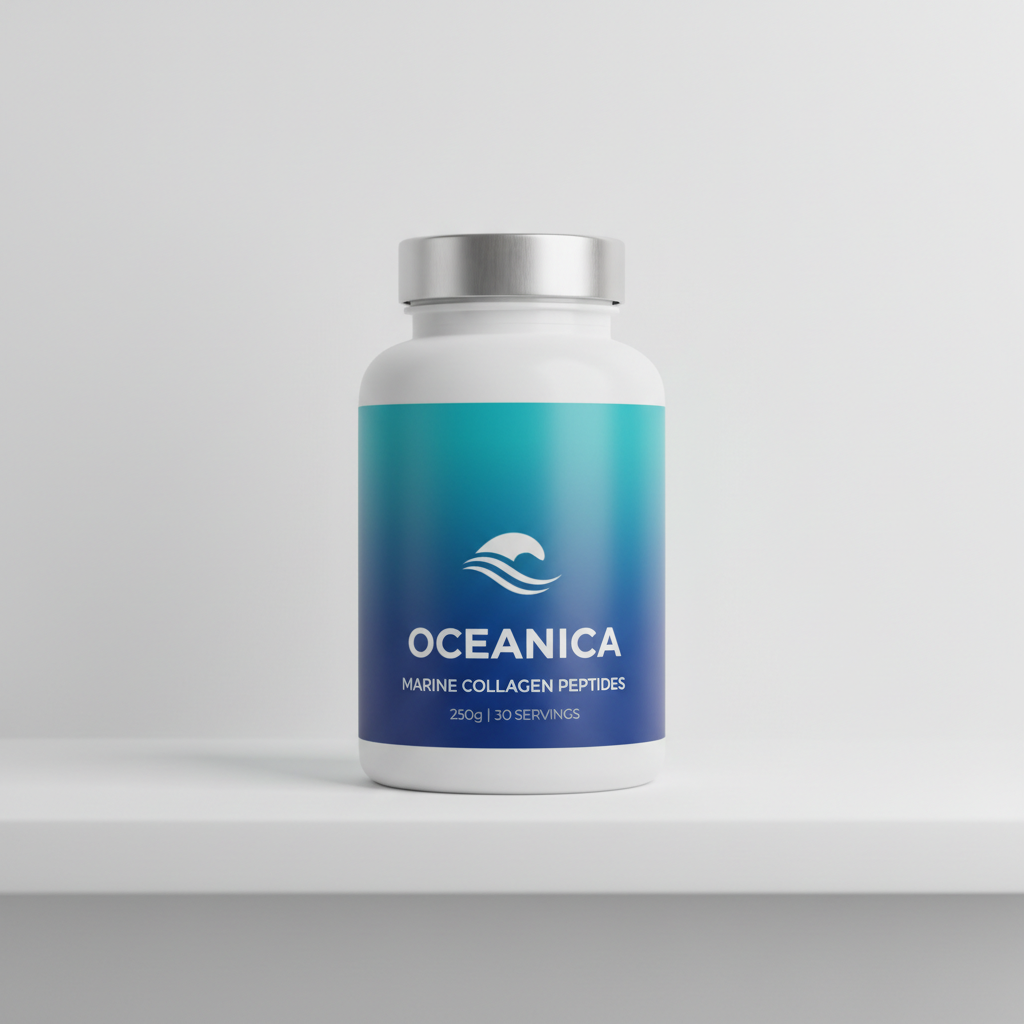 Single supplement bottle on a plain white shelf at retail