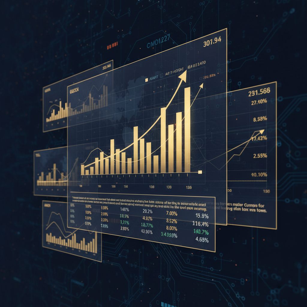 Financial market data visualization background
