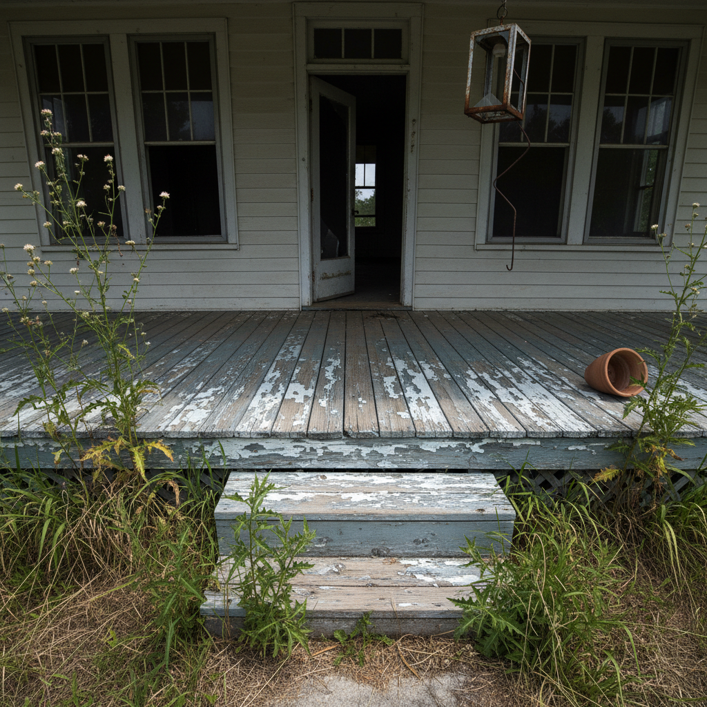 Dark unmonitored porch with no security coverage