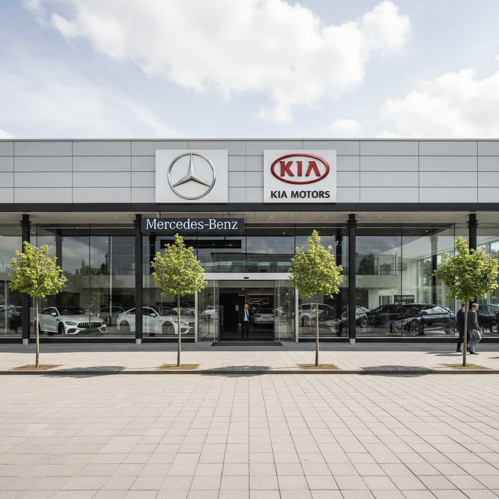 Modern auto dealership showroom