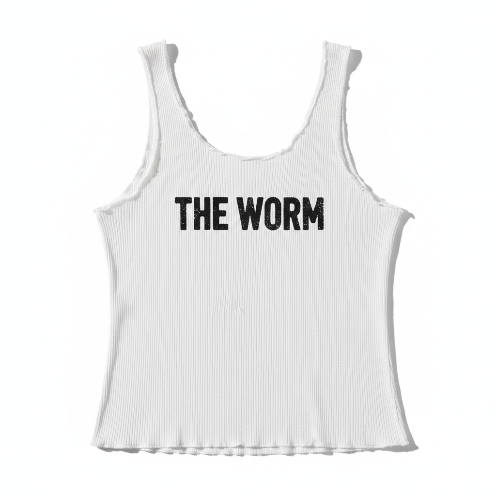 WORM MUSCLE TANK — Faded Black streetwear tanks, dark background