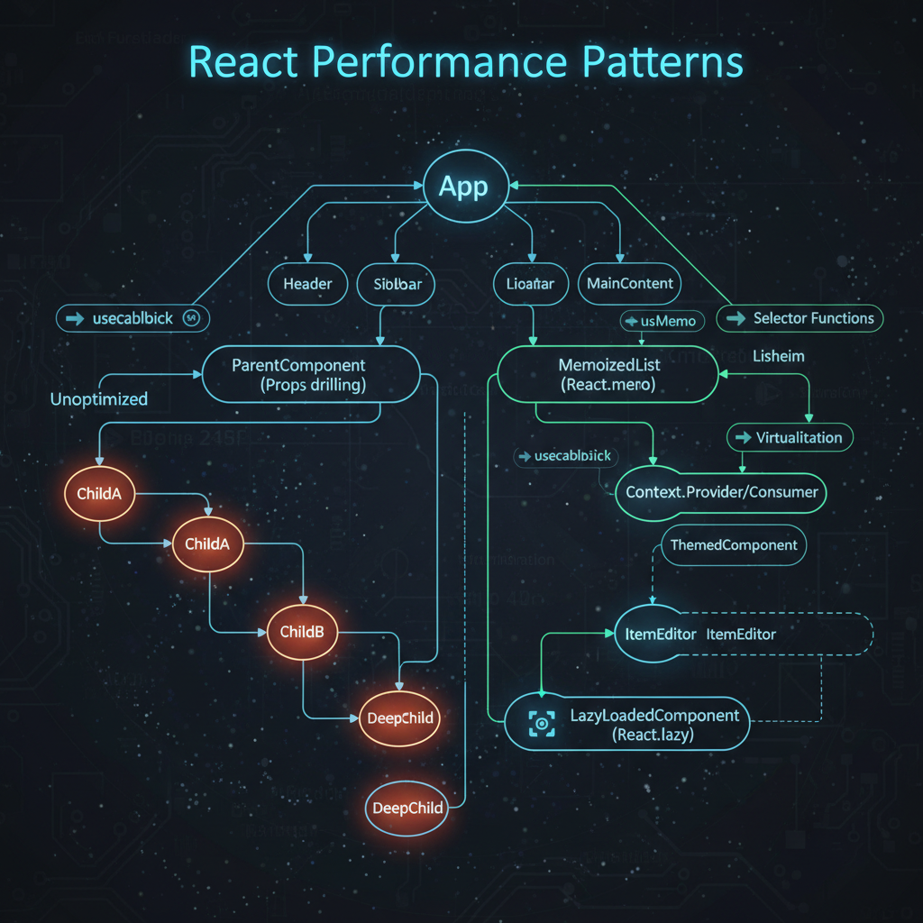 Advanced React Patterns & Performance Optimization course thumbnail showing Web Dev content