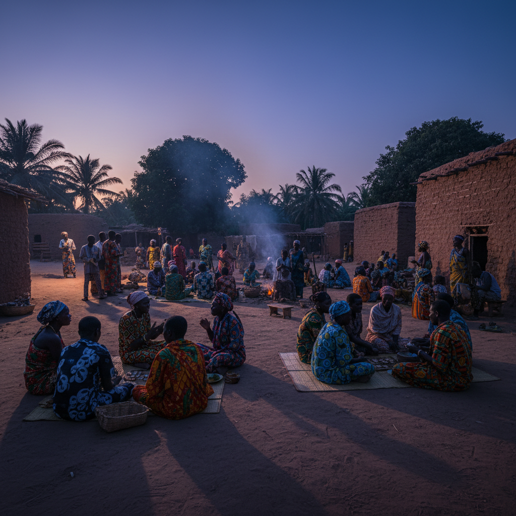 A large outdoor community health event in West Africa with people gathered in bright sunlight, symbolizing NASSAL's community outreach