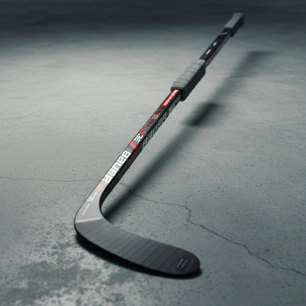 Bâton de hockey Bauer noir sur glace
