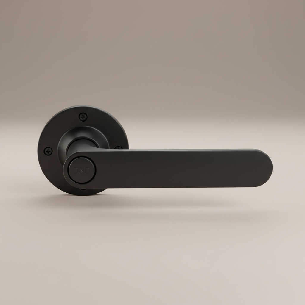 DND lever door handle in matte black finish for contemporary interiors