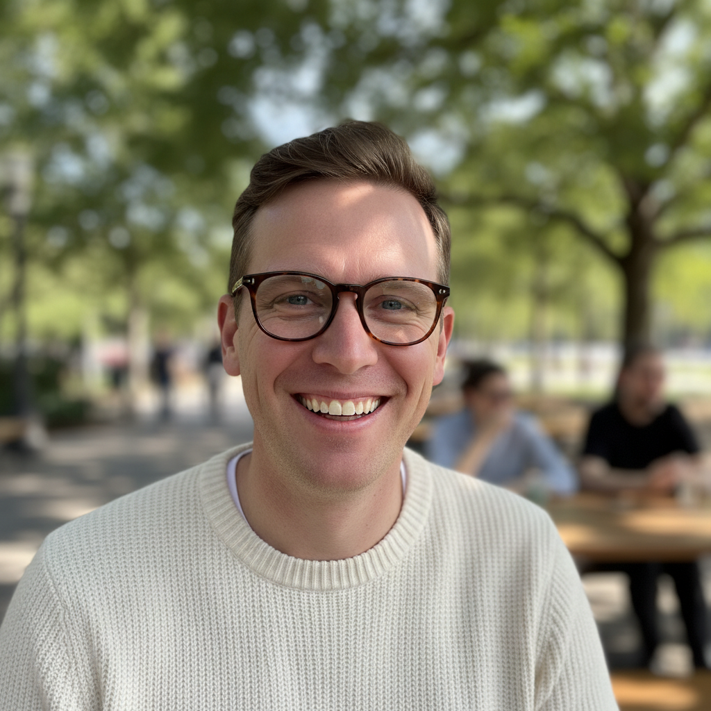 Marcus T., male customer from Sydney with short dark hair