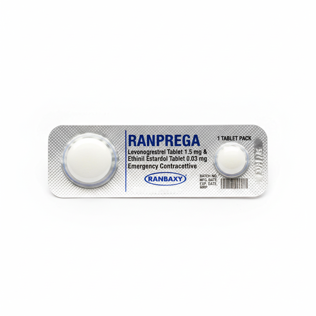 Ranprega emergency contraceptive tablet strip by Ranbaxy