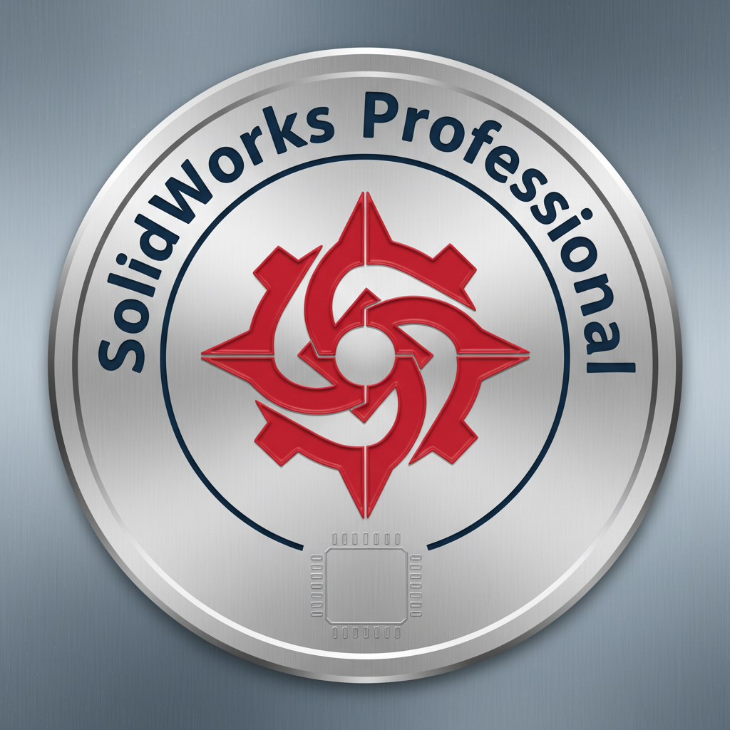 SolidWorks Professional certification badge with red emblem