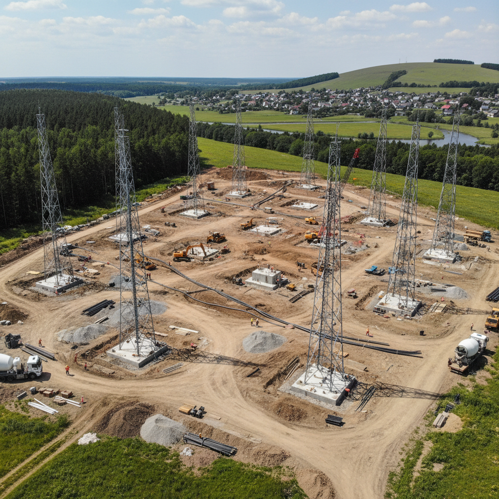 Pylônes BTS Réseau project in Tunis, Tunisie, telecom infrastructure