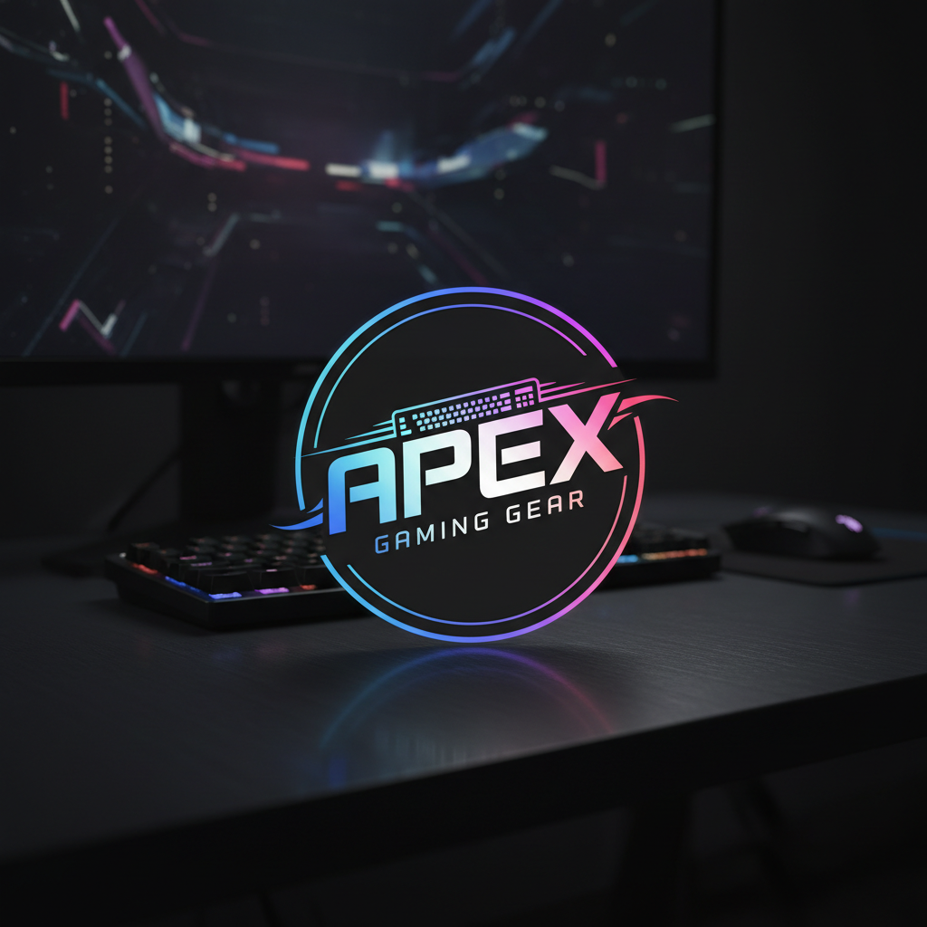 Apex Gaming Gear logo — RGB keyboard on dark desk setup