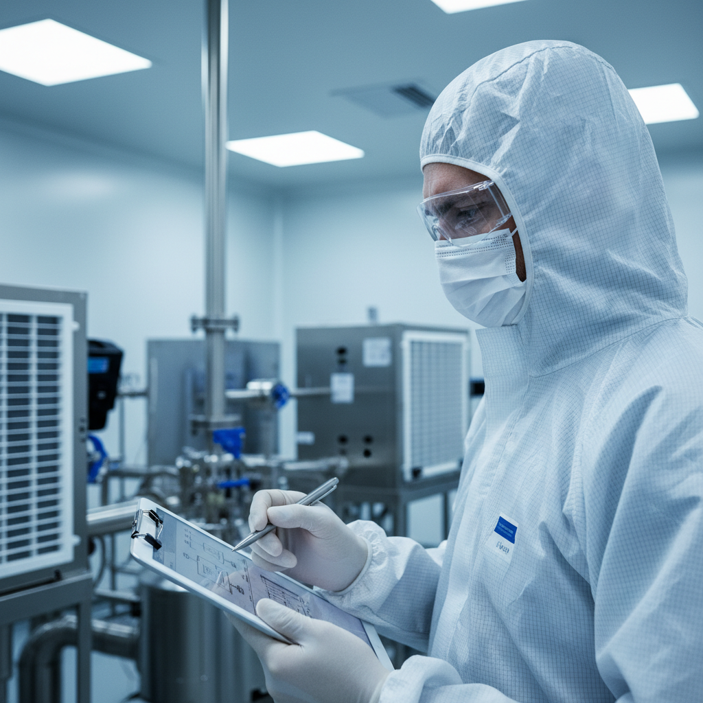 Project manager portrait for pharmaceutical cleanroom installation