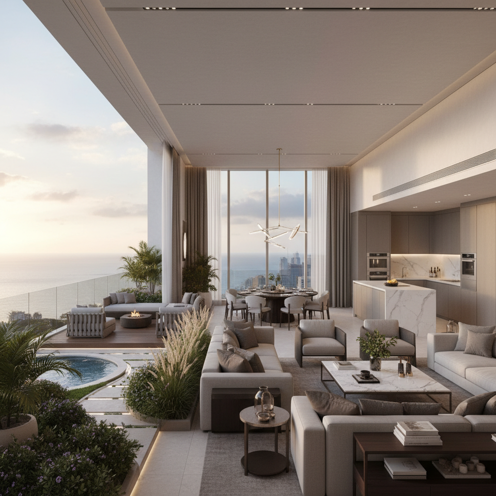 Luxury 5BHK penthouse with panoramic sea view and terrace in Juhu Mumbai