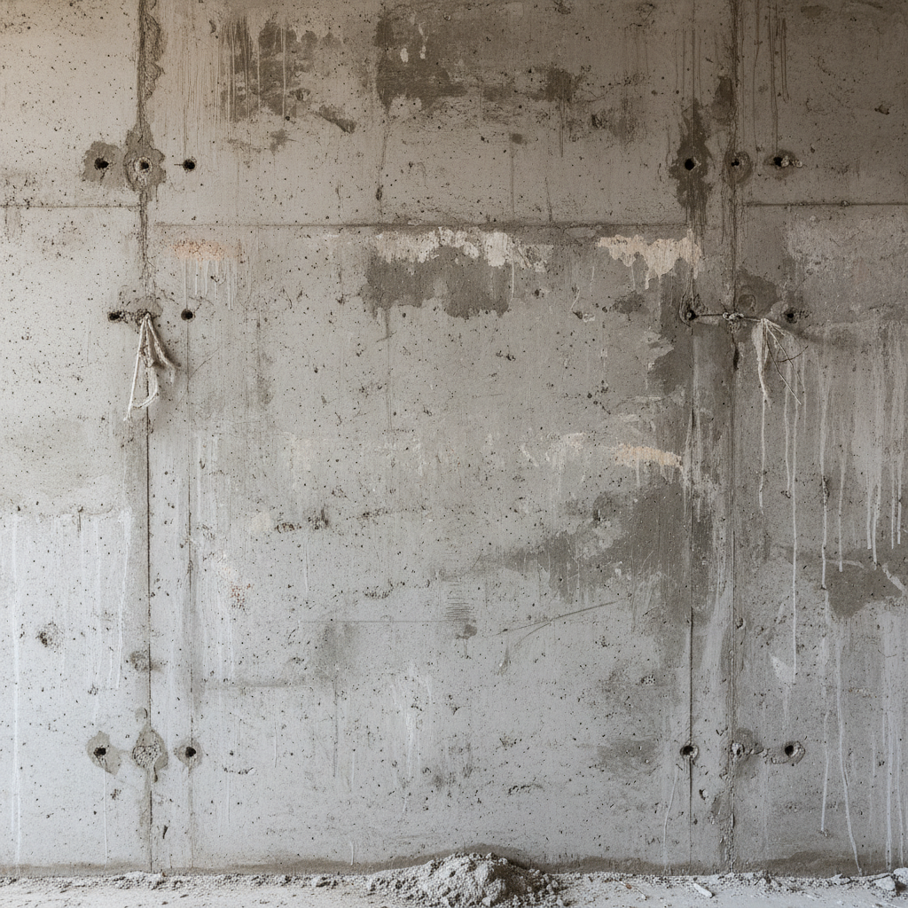 Freshly plastered wall with invisible tape seam, smooth surface ready for paint