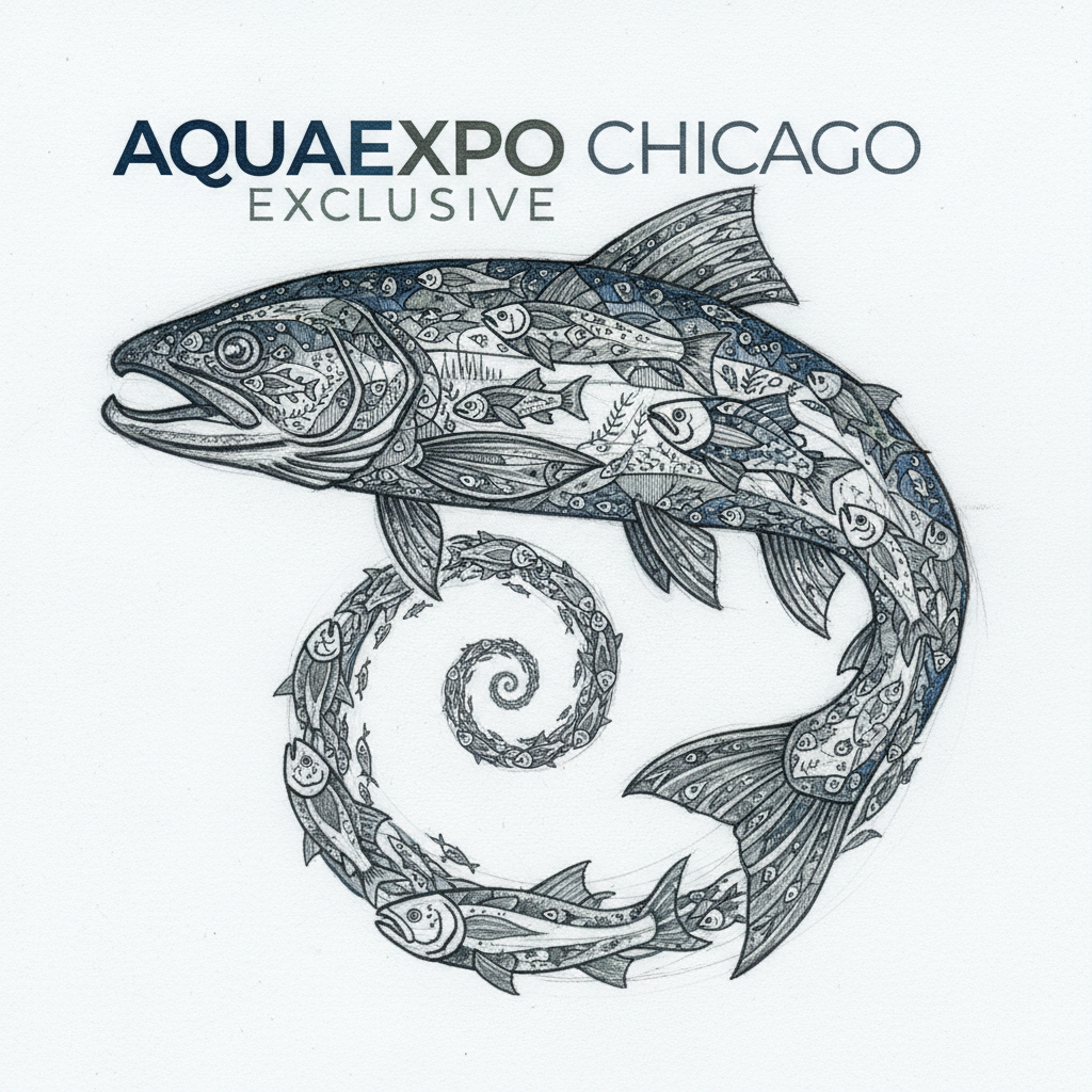 Early concept sketch of Great Lakes fish fractal for AquaExpo Chicago exclusive hoodie