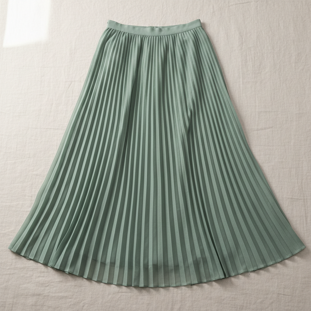 Pleated midi skirt in blush — refined fashion apparel with graceful movement and luxury drape