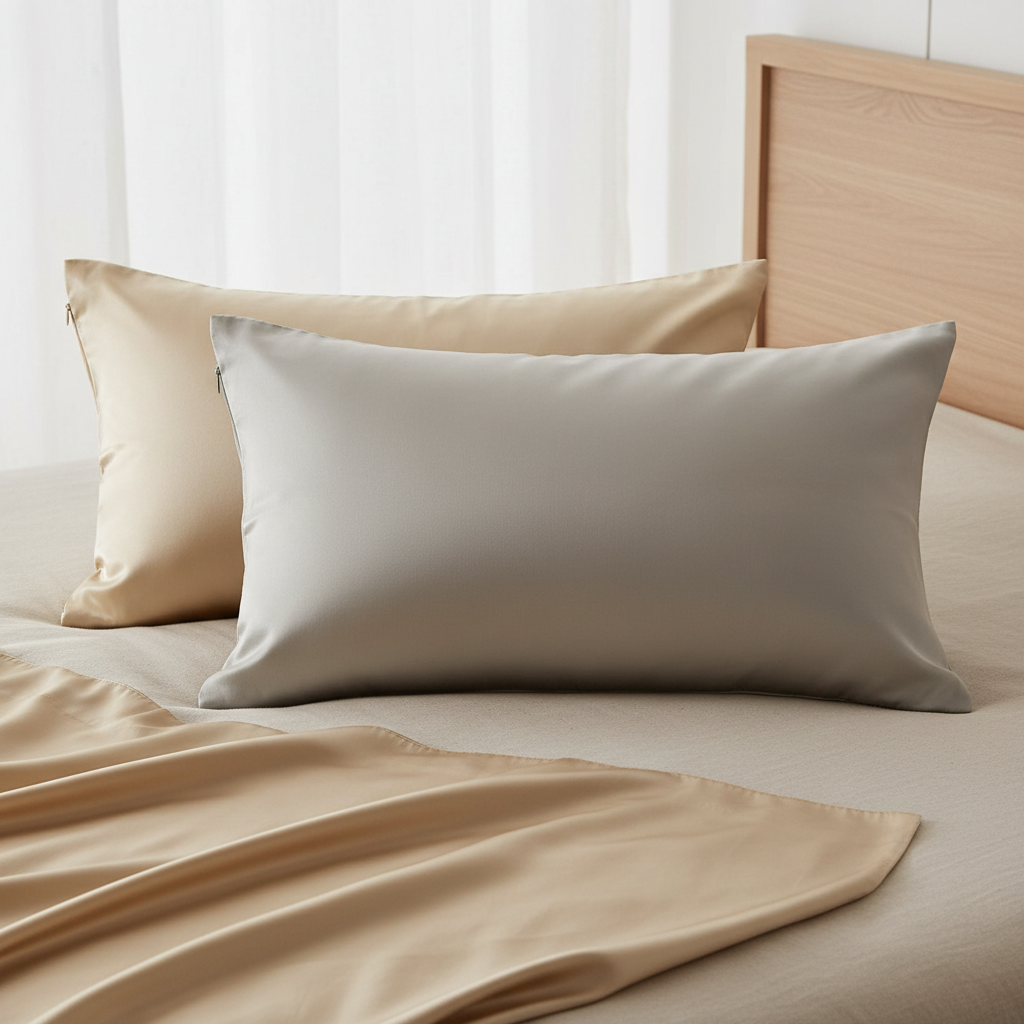 Two colorful ankara print pillowcases on a bed