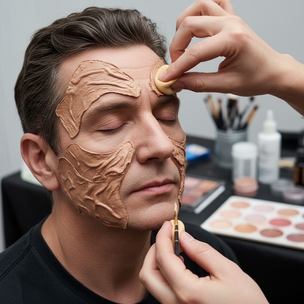 Applying and blending latex wrinkle pieces