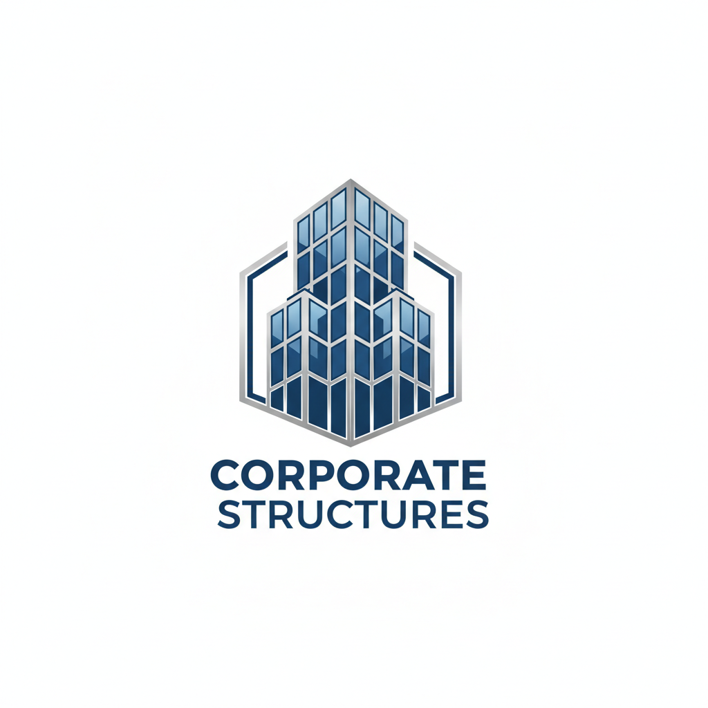 Corporate office building exterior, modern glass and steel architecture, professional commercial development