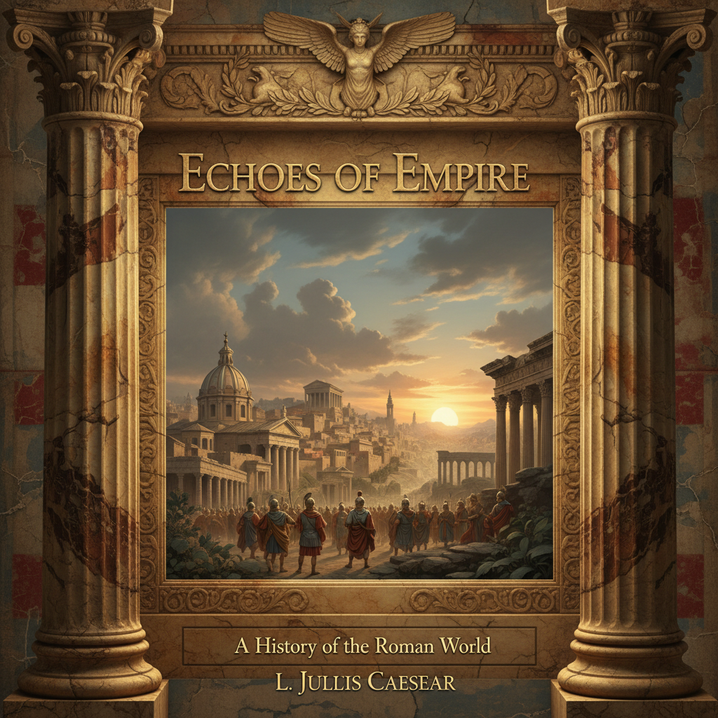 Ancient stone texture book cover with Roman gold embossing, dramatic low-key lighting with deep shadows