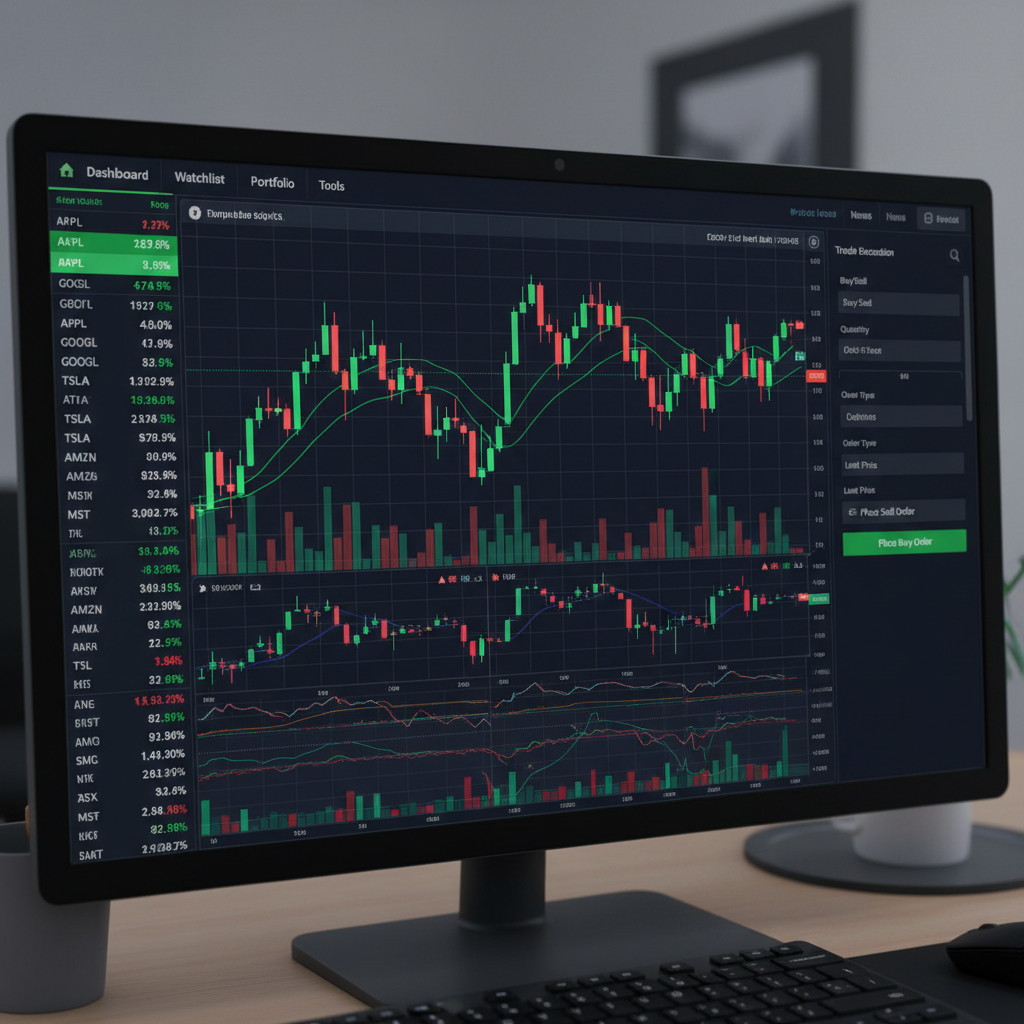 Profesyonel yatırım ve borsa işlem platformu ekranı