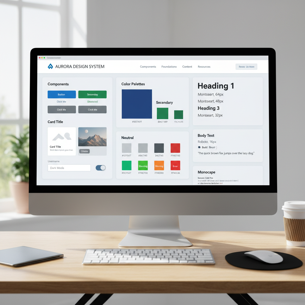 Design system tokens and color palette documentation from the UI kit