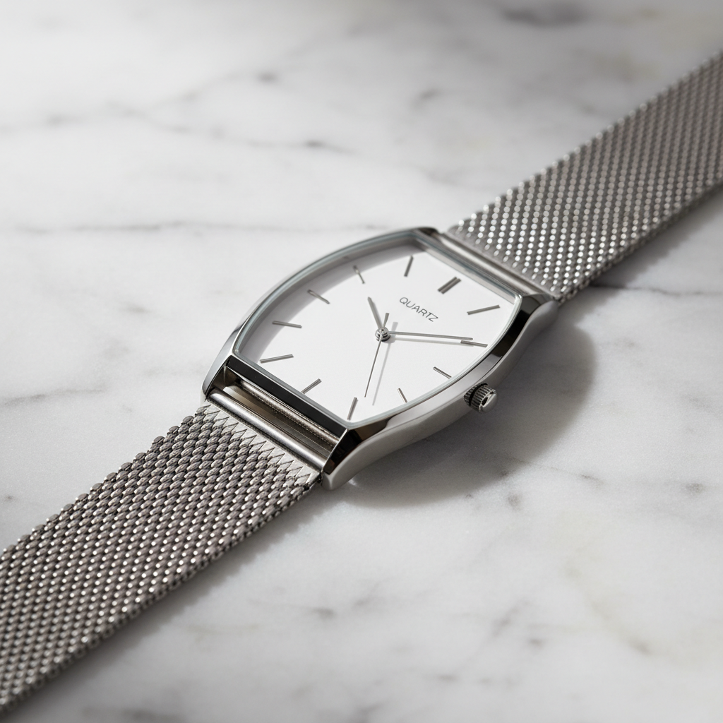 Ultra-thin platinum watch with guilloche dial and crocodile strap
