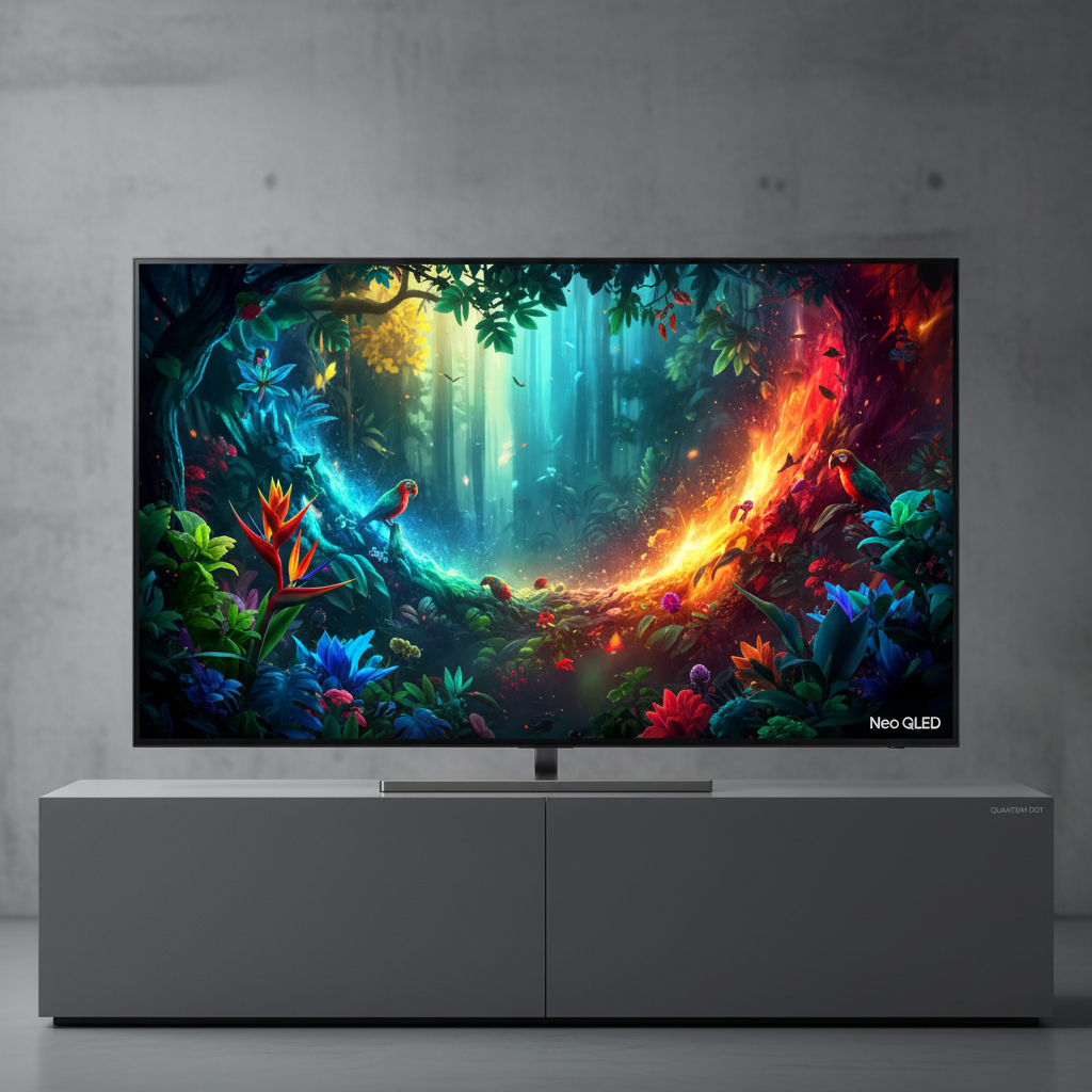 Samsung Neo QLED television with quantum dot technology and mini-LED backlighting