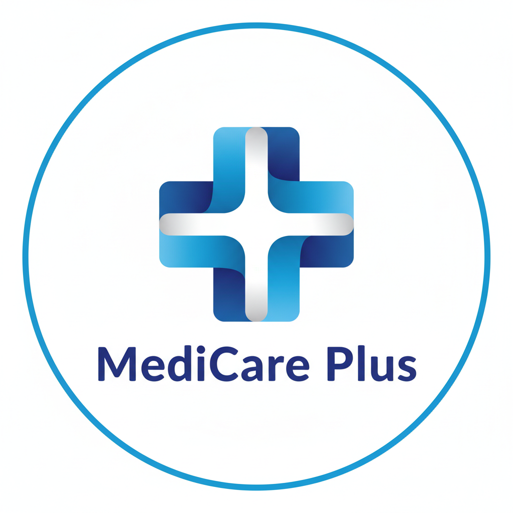 HealthCare Plus company logo with medical cross symbol