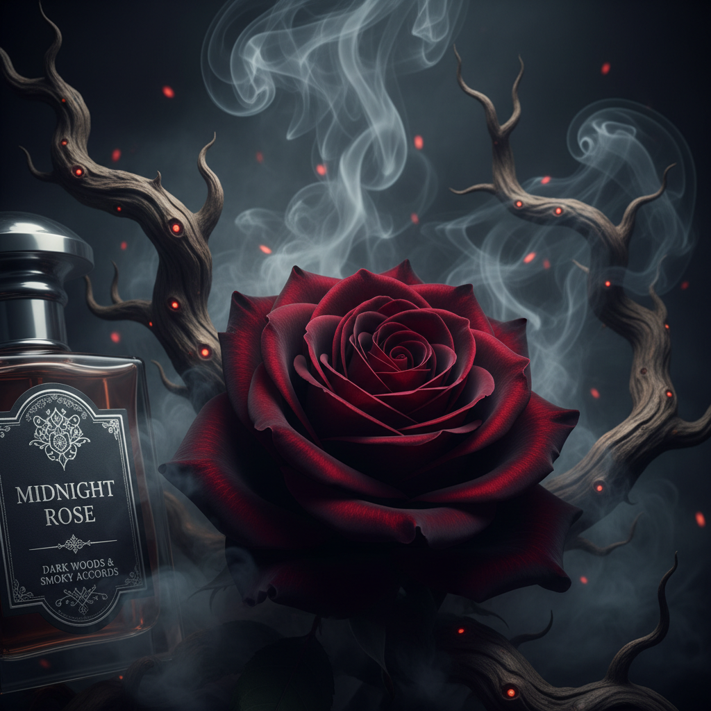 Midnight Rose perfume bottle, Premium fragrance