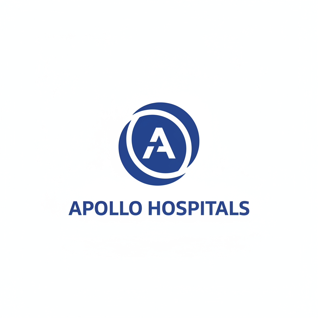 Logo of Apollo Hospitals showing modern healthcare branding