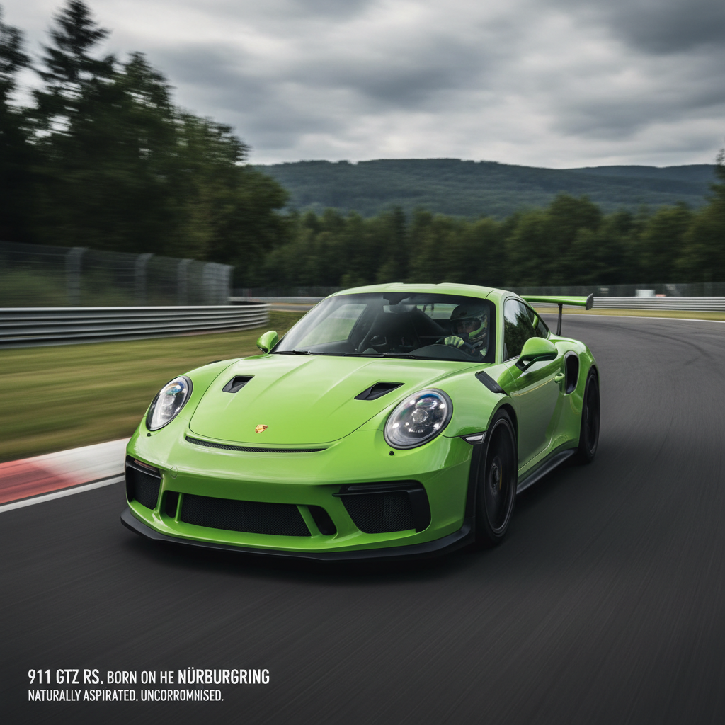 Porsche 911 GT3 RS in GT Silver on race track showing massive rear wing and aerodynamic body