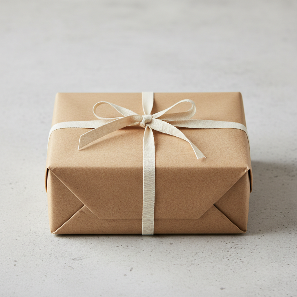 Kraft paper gift wrapped