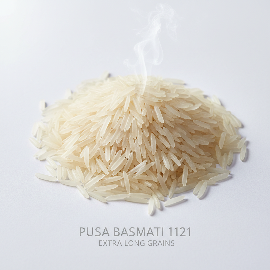 Premium basmati rice grains in bowl