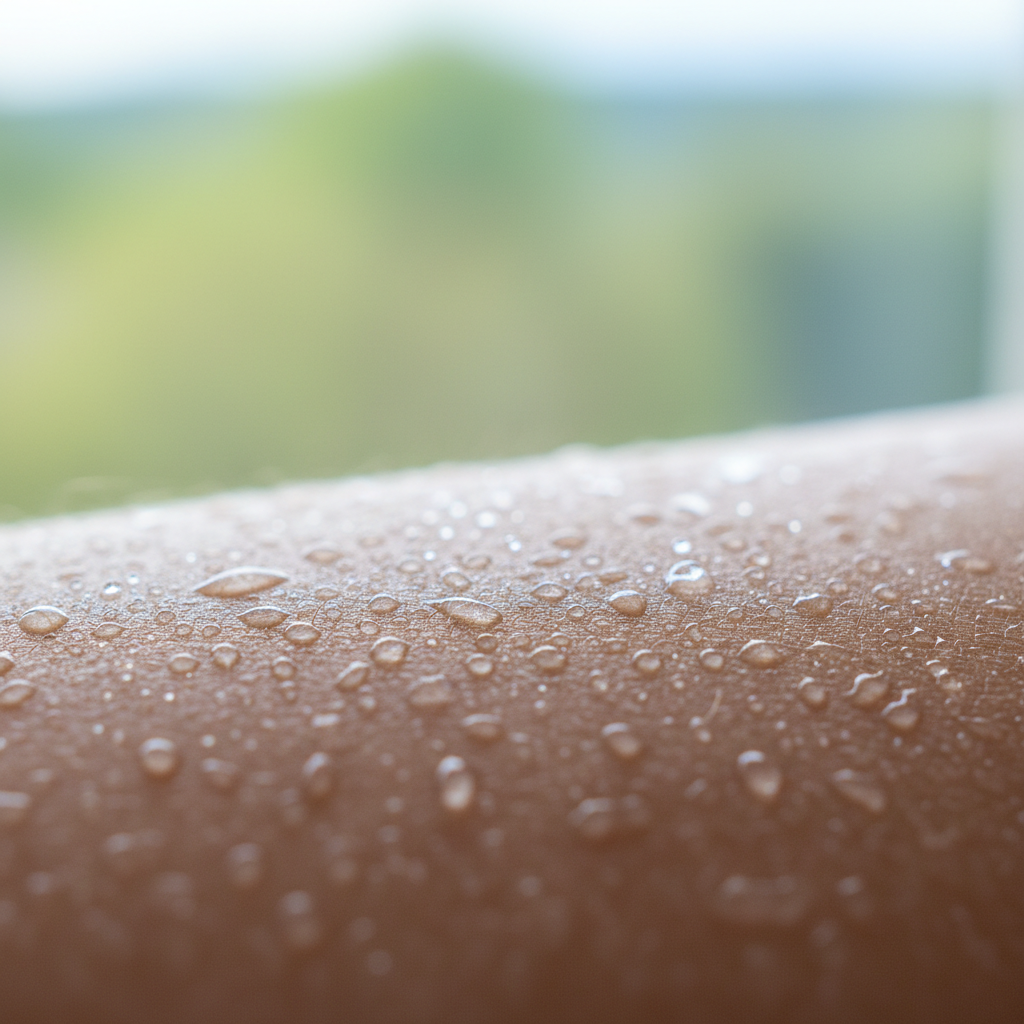 Dewy skin close-up with blur veil tint