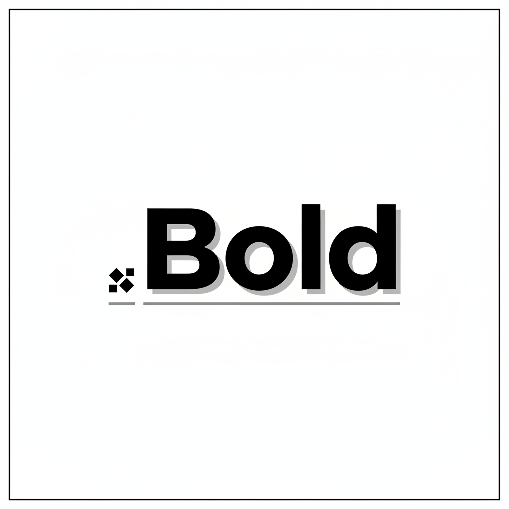 Bold modern typography design with large black letters on white background for brand identity
