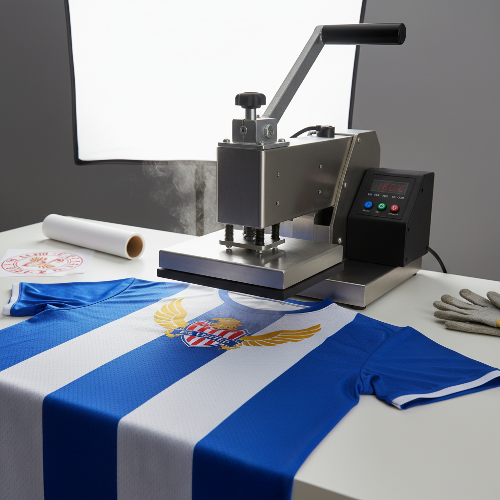 Sports jerseys with heat transferred numbers and logos, professional team uniforms