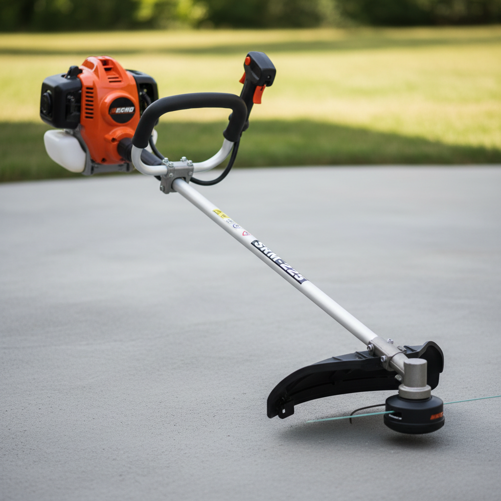 ECHO SRM-225 string trimmer in use on lawn edge