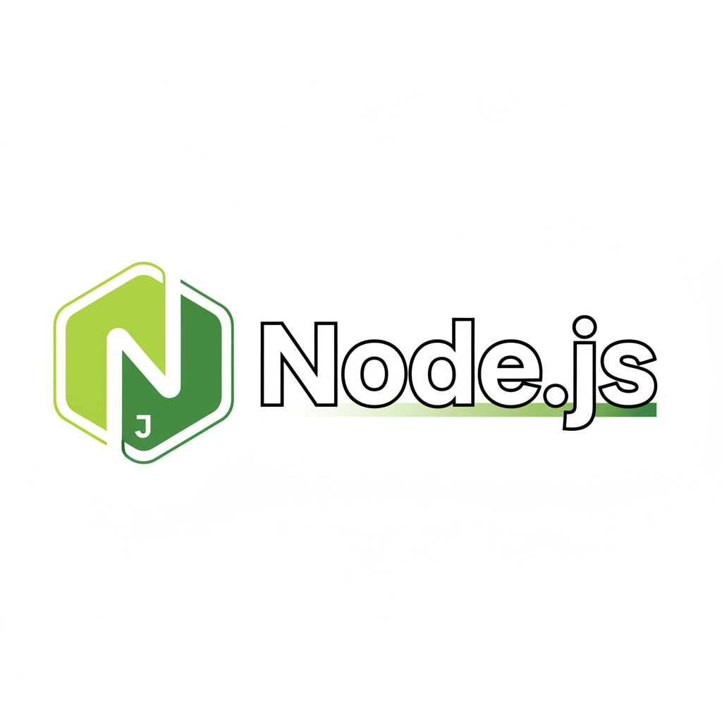 Node.js logo - green hexagon with white text