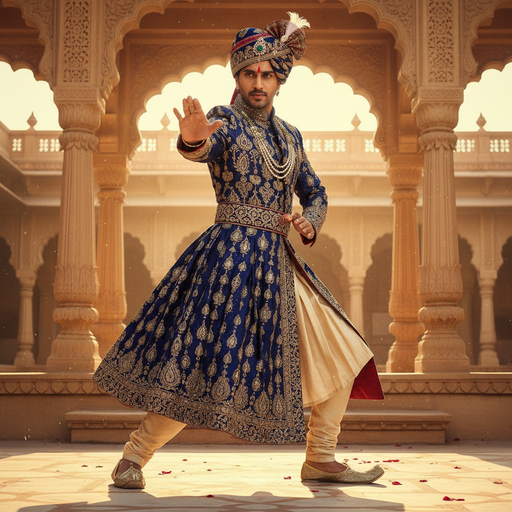 Legendary male actor portrait — serious expression, dramatic side lighting, dark background, iconic Bollywood star presence