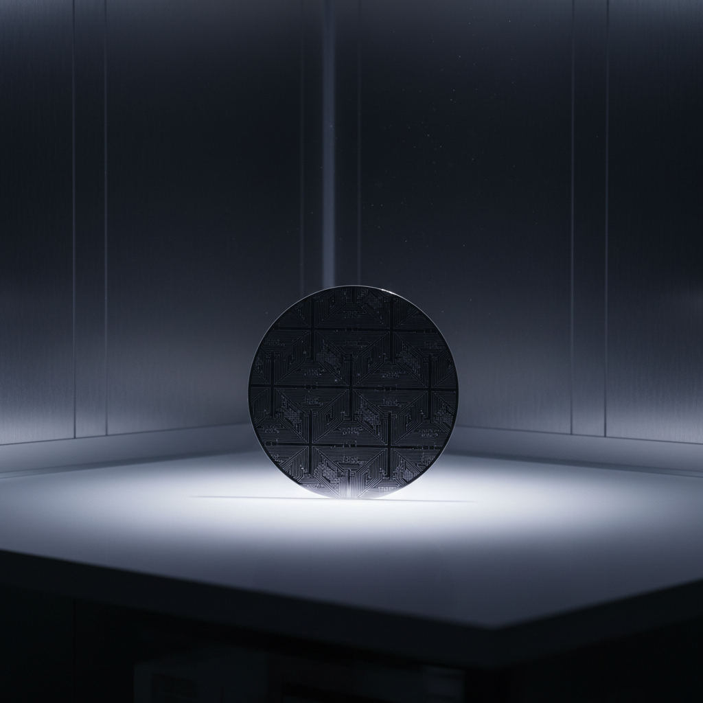 Professional fingerprint scanning device in dim atmospheric setting, dark steel surfaces