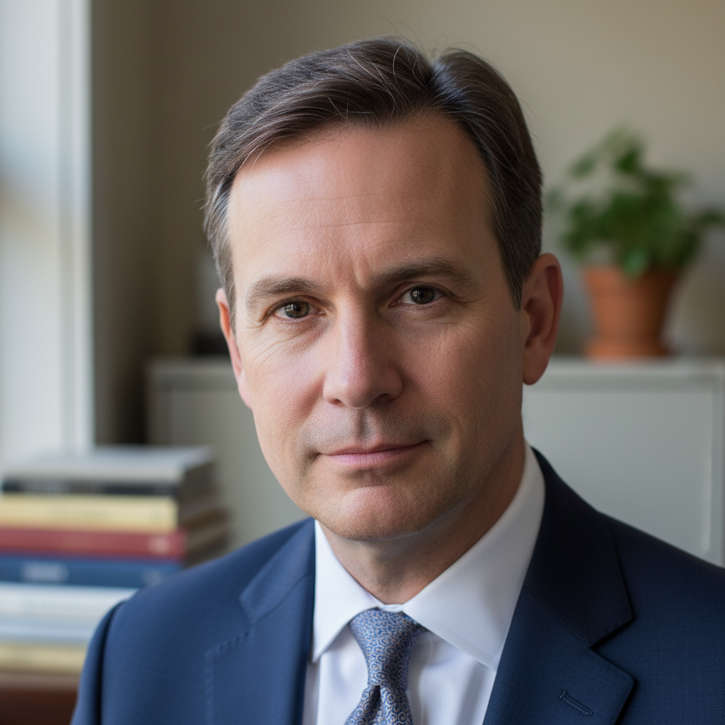 Portrait of Tobias Henriksen, policy correspondent, in natural light