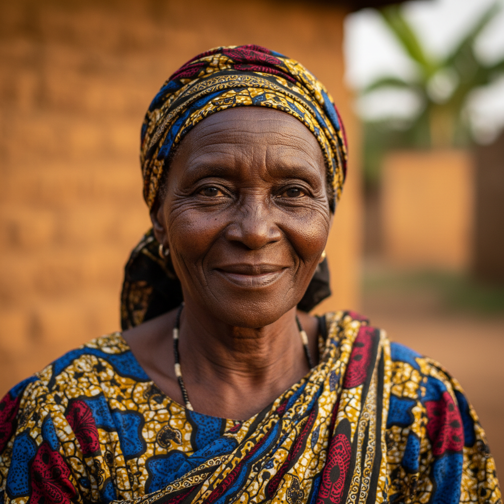 Portrait de femme africaine élégante souriant sur fond clair