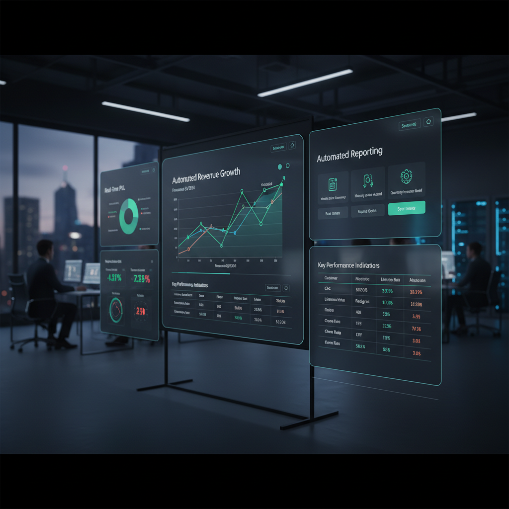 Financial analytics dashboard with automated reporting and forecasting
