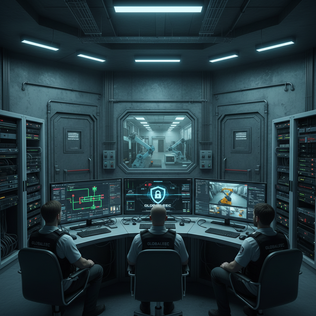 Industrial facility security with access control systems and surveillance infrastructure